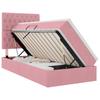 LED Storage Bed with Mattress Pink 100 X 200 Cm Velvet
