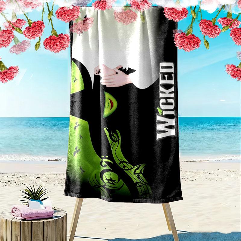 Wicked Print Beach Towel, Large Soft Quick Dry Towel for Beach Camping Swimming