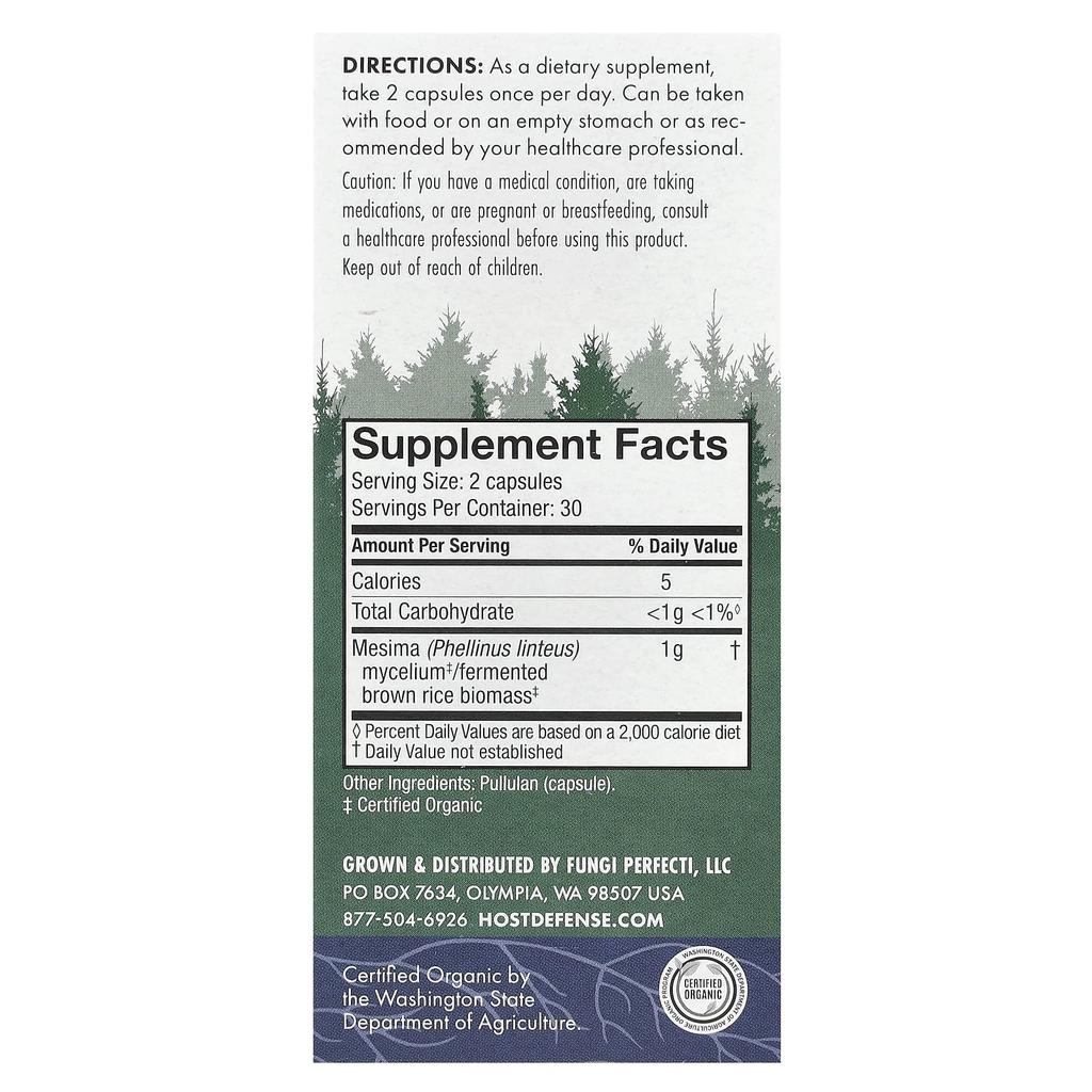 Mushrooms™, Mesima, 60 Capsules (0.5g per capsule)