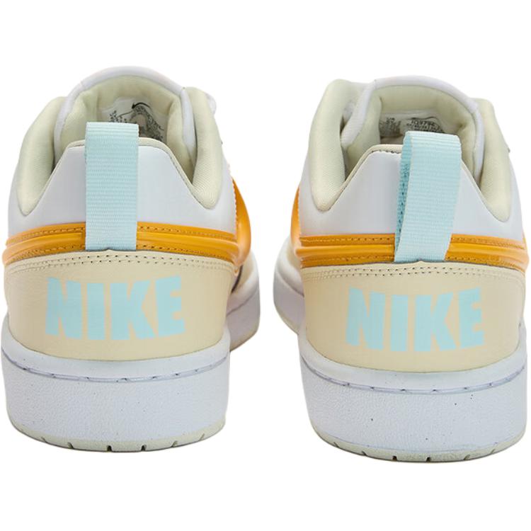 Nike Court Borough Low Recraft Comfortable Versatile Low-Top Sneakers Kids sneakers White Orange IQ9796-171
