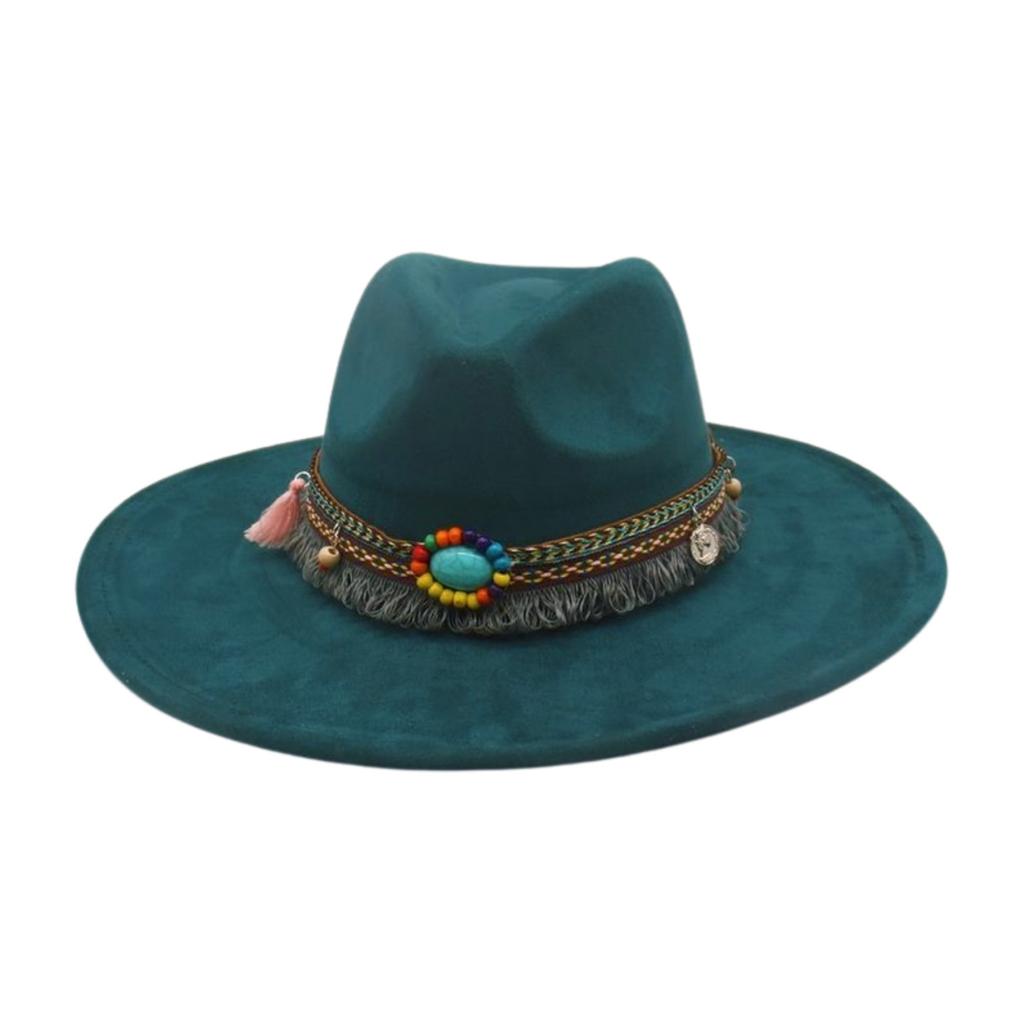 Round Flat Brim French Ethnic Style High-End Top Hat New Stage Jazz Hat Western Cowboy Hat