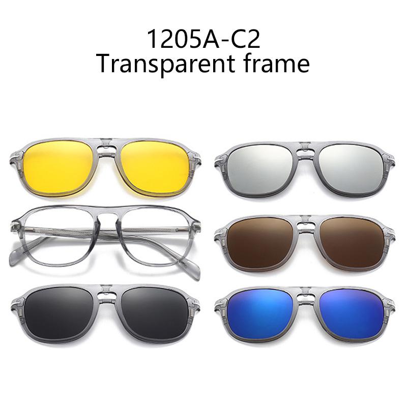TR90 Magnetic Clip On Sunglasses Retro Snap On Frame With Lens For Nearsightedness Glasses Stylish Accessory