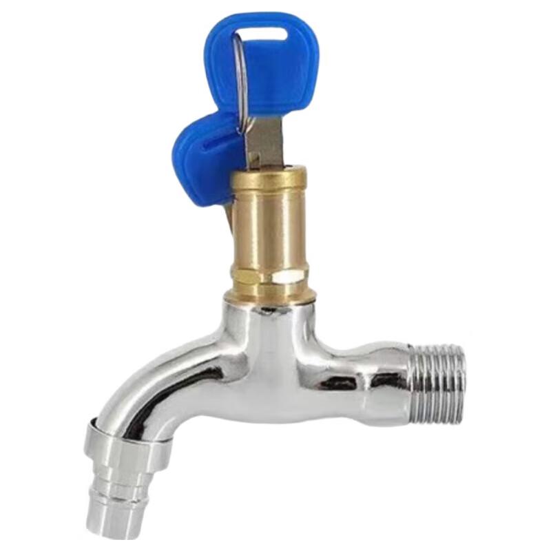 Brass Anti-theft Faucet with Extended Spout and Lock