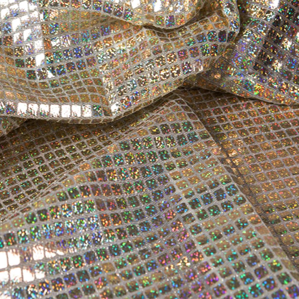 45*95cm Soft Mirror Fabric Laser Gold Mesh Reflective Fabric Shiny Laser Patchwork Diy Bag Shoes Cloth Sewing Accessories