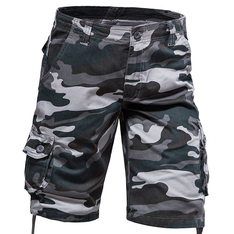 En's Camo Shorts Summer Casual Half Pants Camouflage Outdoor Sports Short Pants Side Pocket Cotton Breathable Shorts