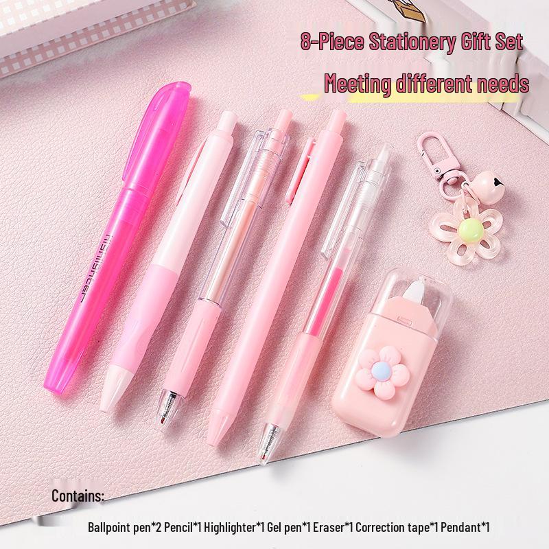 Colorful Macaron Stationery Set: 8-Piece Back-to-School Gift for Students