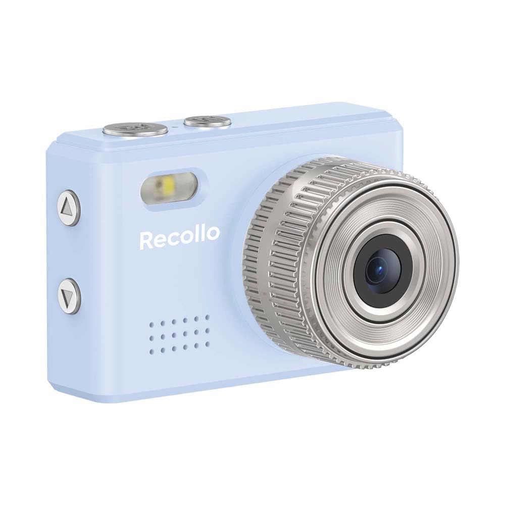 IRT Recollo (Azul) Mini Câmera de Brinquedo, Câmera Digital Compacta com Capacidades de Foto e Vídeo, Inclui Cartão MicroSD