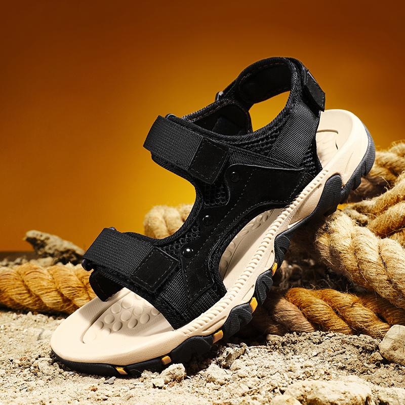 39-47 Men's Sandals Lightweight Casual Leather Shoes Large Size Sandals Camel Sandals for Men