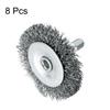 uxcell Drill Wire Abrasive Wire Wheel with Hex Carbon Steel Cup Coarse Drill Attachment for Rust and Paint Removal Bristles, 8-Pack, 2" Diameter, 1/4"