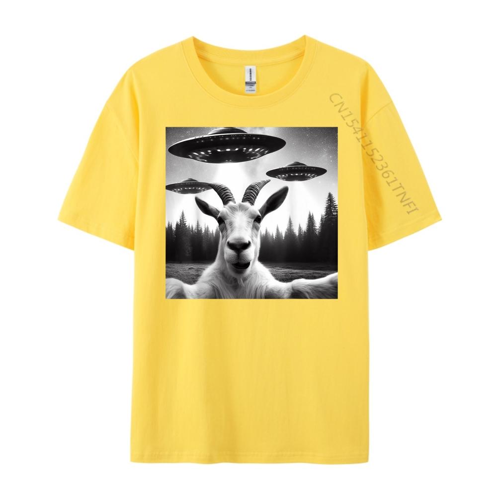 Goat Selfie With Alien UFO Funny Goat Gifts For Men Women 3d Printed T Shirts Clothes Creative