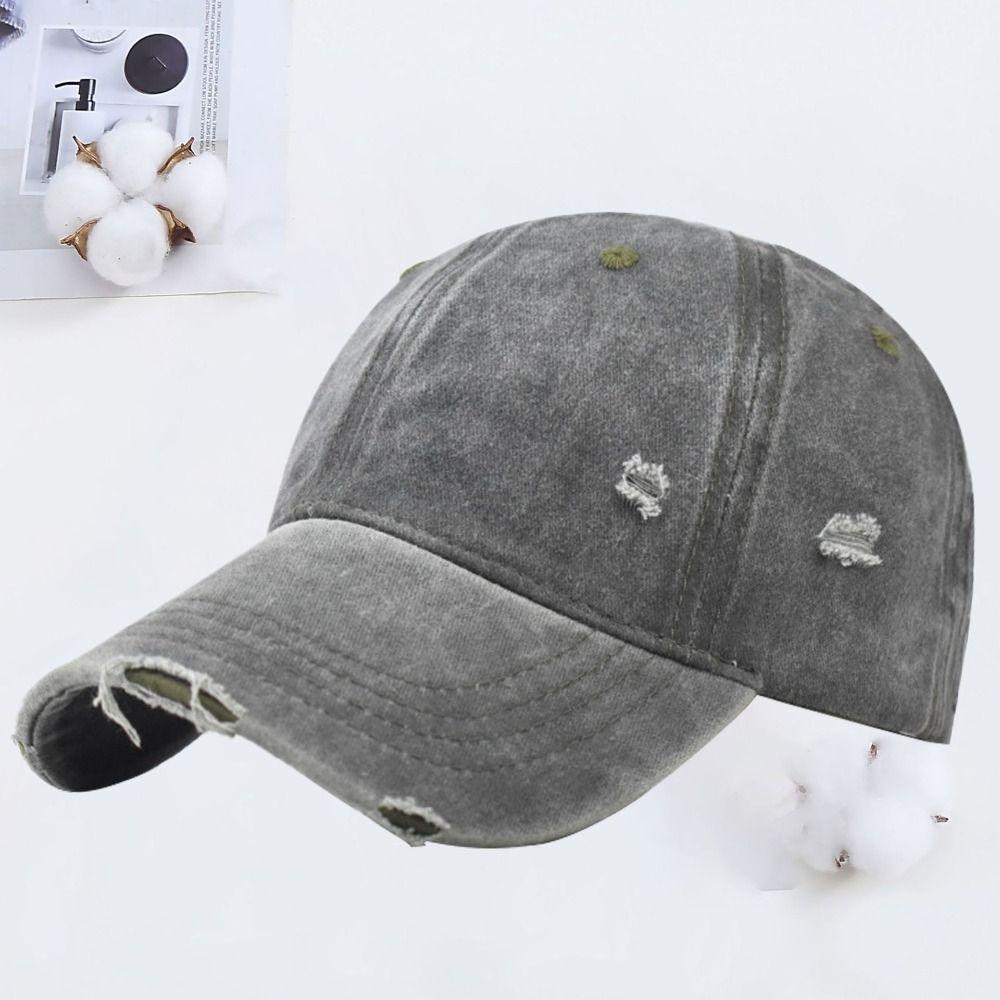 Broken Hole Peaked Cap Adjustable Sunscreen Hats Fashion Baseball Hats  Man Women Outdoor Sports