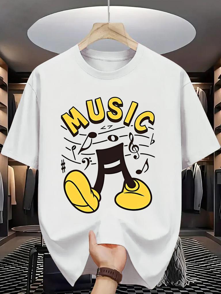 Fashion Music Print TShirt 100 Cotton ONeck Short Sleeve Summer Casual Unisexs Tshirt Streetwear
