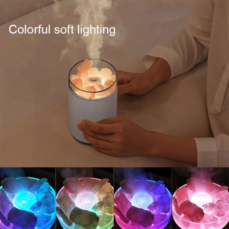 Salt Ore Air Humidifier Usb Mini Portable 260ml Essential Oil Aroma Diffuser Home Car Desktop Sprayer With Color Night Light