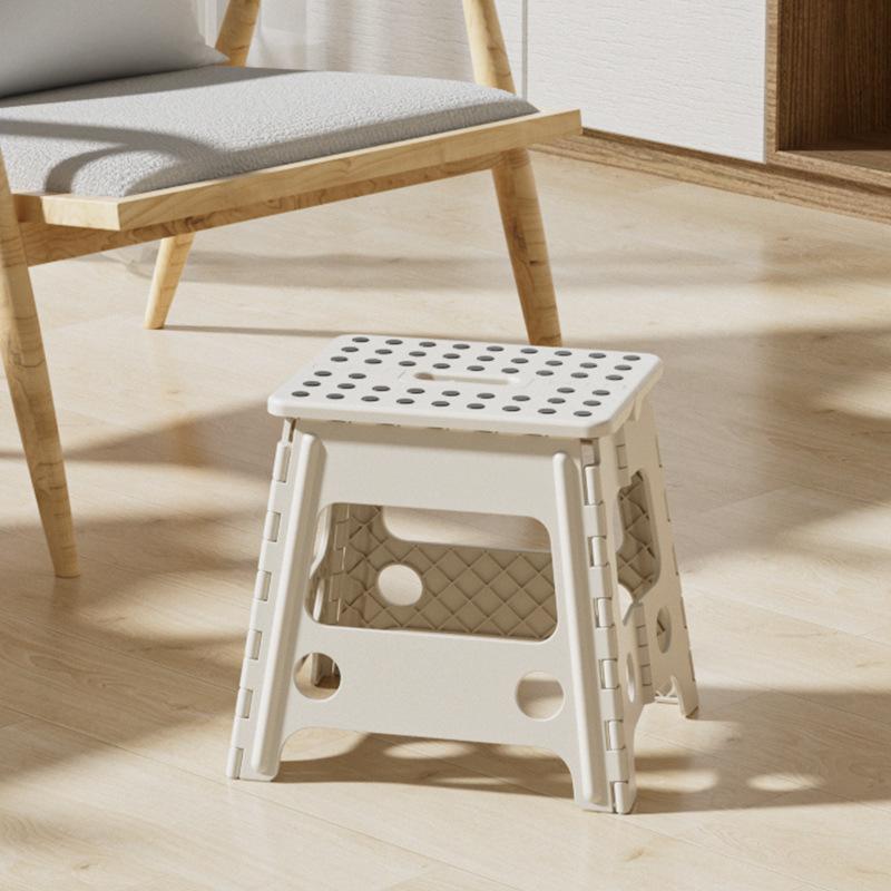 Scaun Gros din Plastic Pliabil Scaun Înalt Scaun de Uz Casnic Pliabil Bancă Mică Simplă pentru Copii Portabil de Exterior Economisește Spațiu