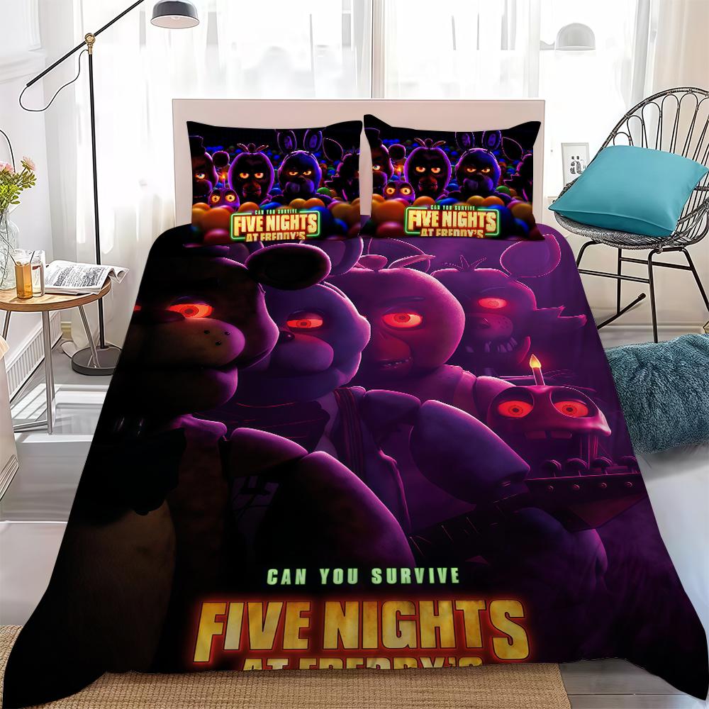 Game F-Five N-Nights At F-Freddys Duvet Cover Set Home Style Bedding Soft Laundry Polyester Bed 3 Piece Set Student Dormitory Gift