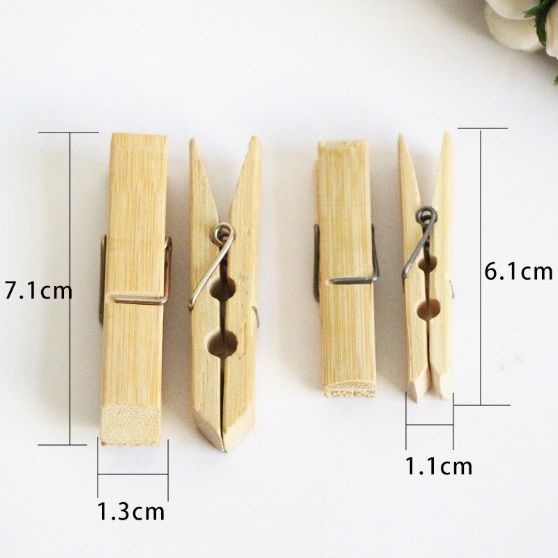 Large 7.5cm Bamboo Clothes Pins, Windproof and Multi-functional, 20-Pack