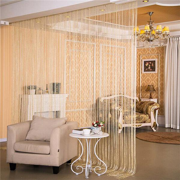 Tenda a fili per porta Nappa lucida Linea flash Porta finestra Tenda mantovana Divisorio decorativo per matrimoni, camere da letto, feste