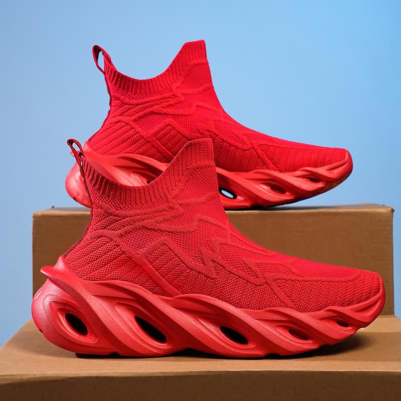

Men s shoes 2024 new summer breathable fly-woven mesh casual soft-soled socks shoes one-pedal youth sports shoes 46
