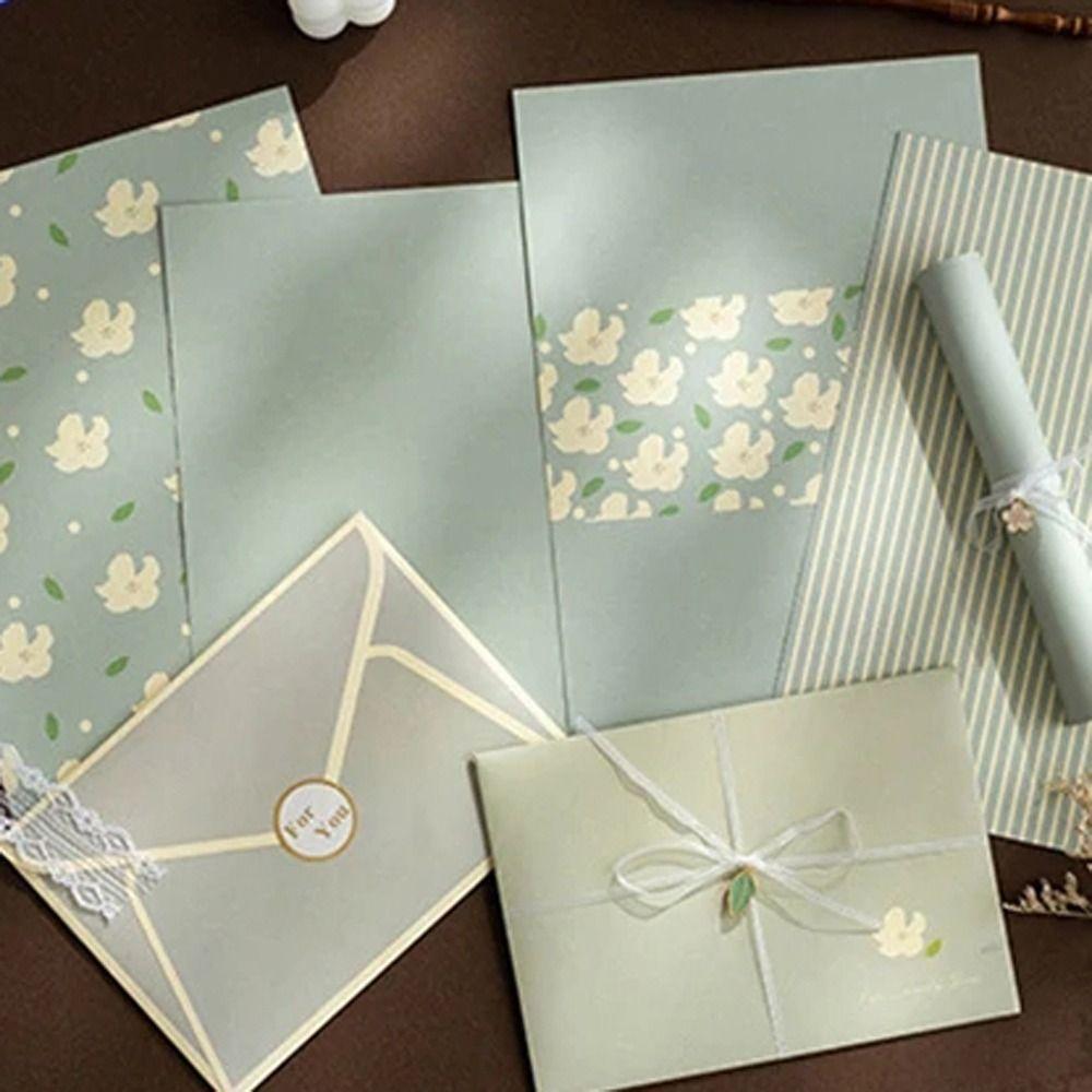 DIY Postcard Floral Envelopes with Stickers Letter Writing Paper Letter Pads  Stationery