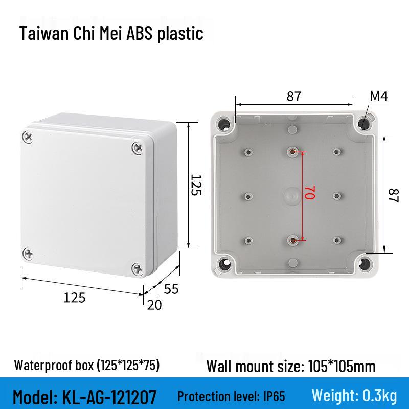 Outdoor Waterproof ABS Power Supply & Monitoring Socket Box with Wiring Terminal & Button