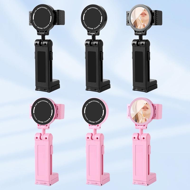 Multifunctional Magnetic Clip-On Cell Phone Holder Adjustable Selfie Holding Airplane Phone Stand Foldable Travel Desk Support