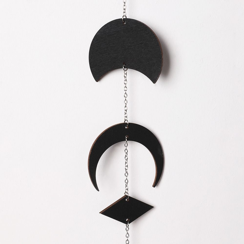 Simple Unique Bedroom Wall Hanging Home Decor Room Decoration Ornaments Star Wind Chime Wood Crafts Moon Tooth Pendant