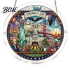 Decorative Sun Catcher For Home 4th of July Acrylic Puzzle Suncatcher Patriotic Window Hanging Ornament 250th Anniversary Decoration America Jigsaw