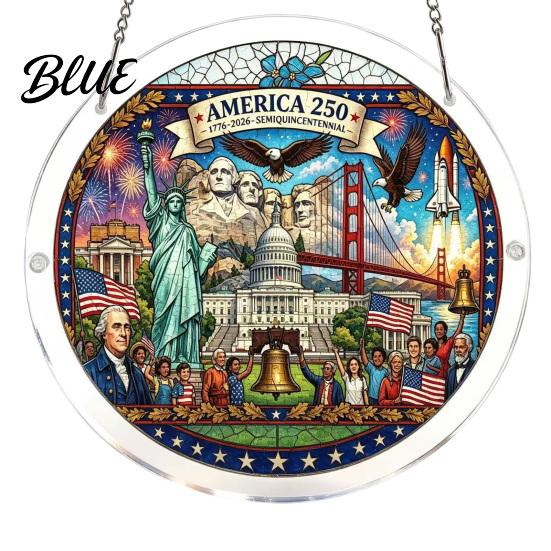 Decorative Sun Catcher For Home 4th of July Acrylic Puzzle Suncatcher Patriotic Window Hanging Ornament 250th Anniversary Decoration America Jigsaw