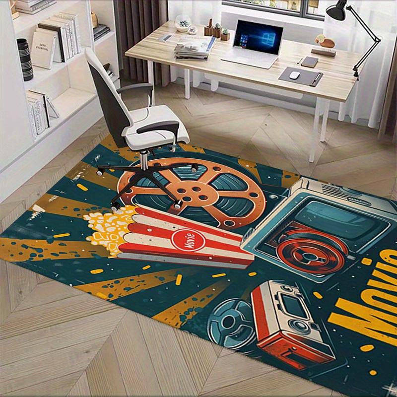 Office Carpet: Vintage Movie Theater Decor Perfect for Sofa Protection Under Chairs