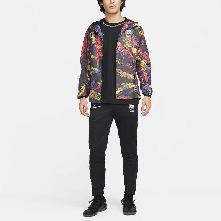 Nike AWF Splash Pattern Full Print Long Sleeve Hooded Jacket Men Jacket Black DN1034-010