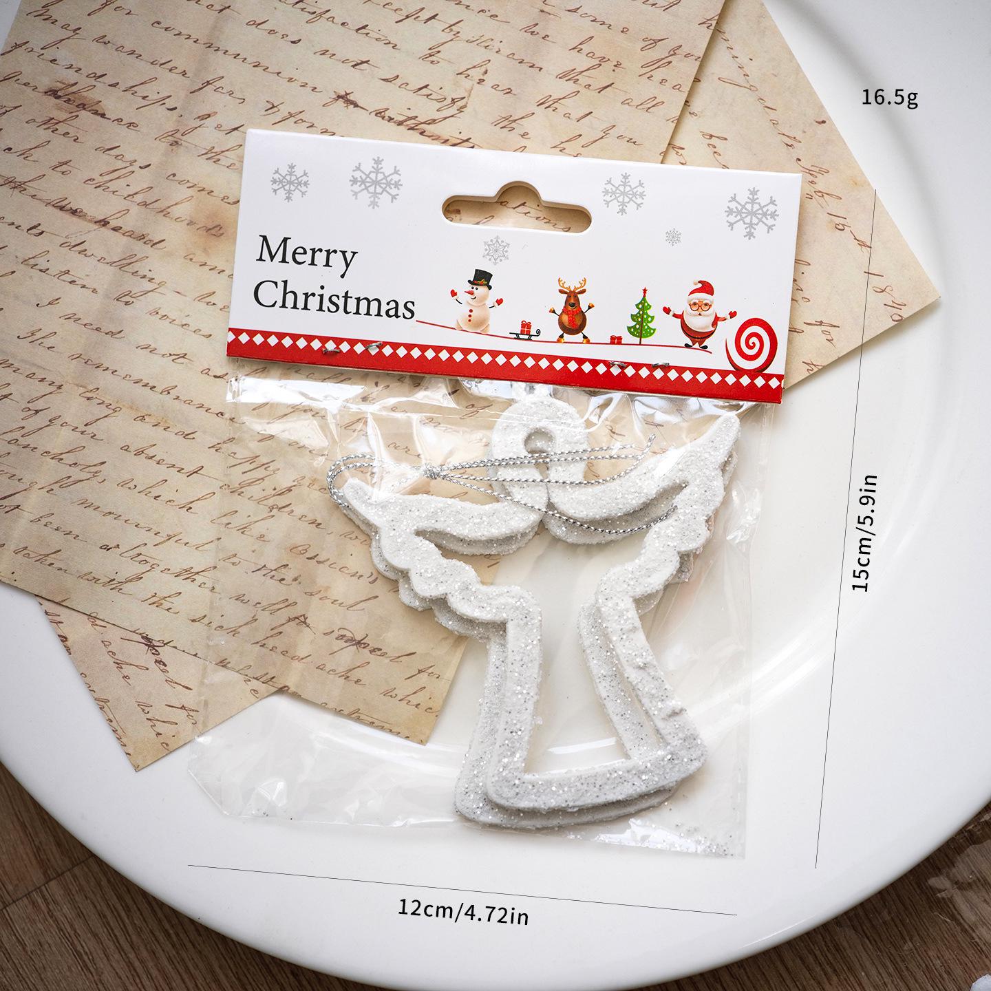 

Прикраси на ялинку на високих підборах з крилами ангела, сніжинками та пір ям, біла смола