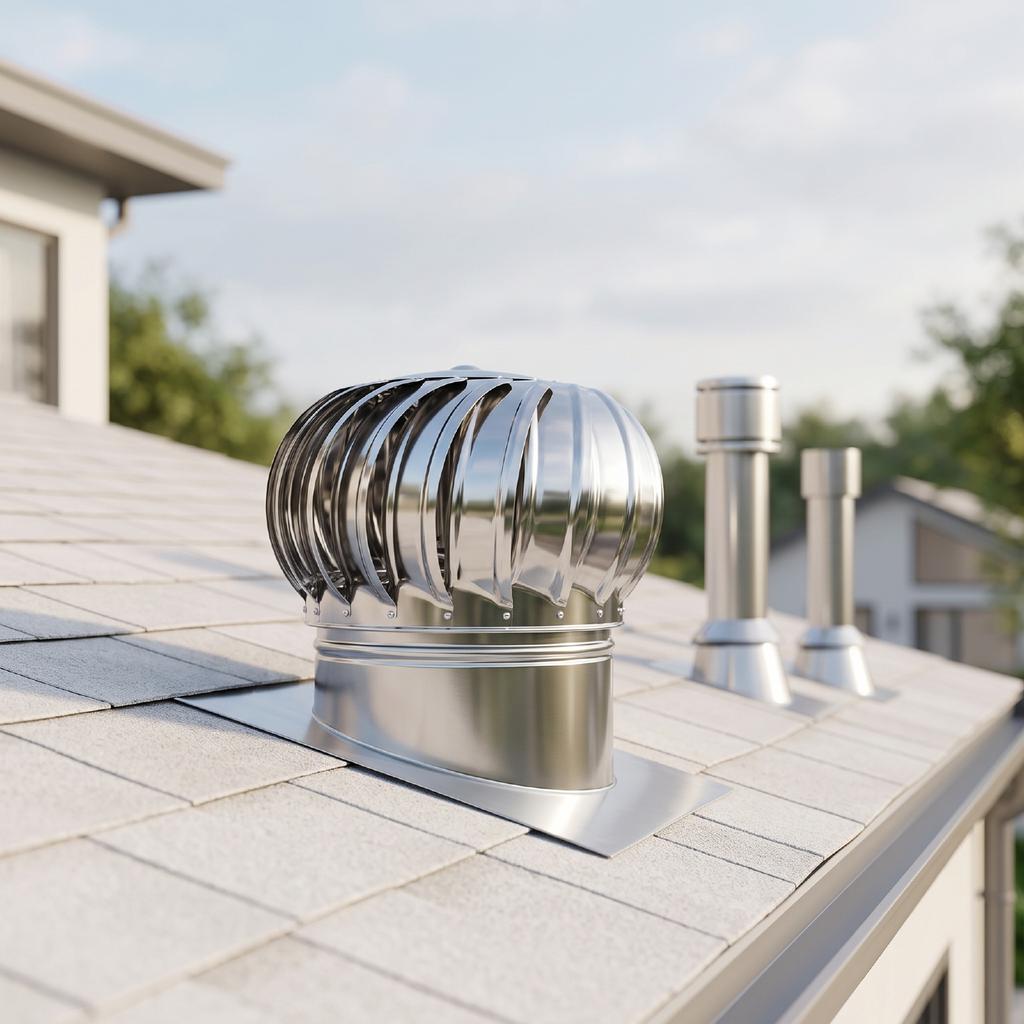 160mm Roof Vent Attic Fan Thickened Quiet Powerful Airflow Stainless Steel Turbines Roof Ventilator for Factory Farm