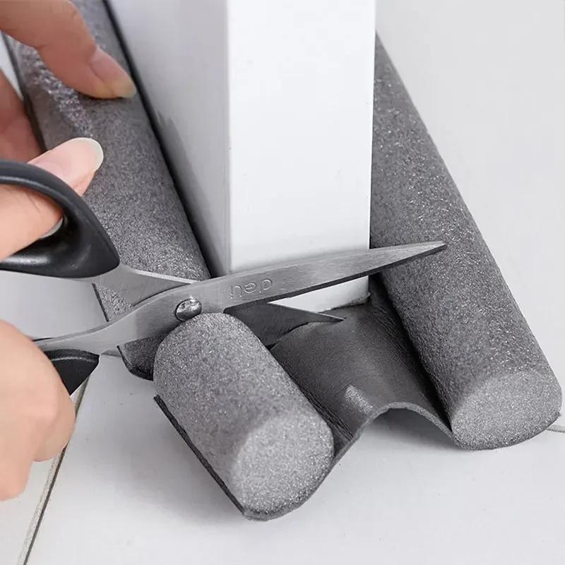 Flexible Cutable Door Bottom Weather Strip Noise Blocker Double Foam Stopper Sound Proof Dust Insulation Seal Strip Waterproof