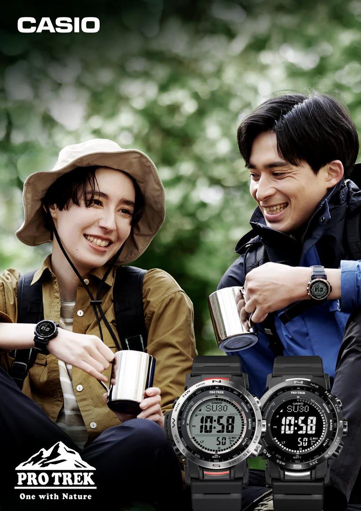 Casio Pro Trek Climber Line Funkgesteuerte Solaruhr, Hergestellt aus Biomasse-Kunststoff, PRW-35-1AJF, Herren, Schwarz