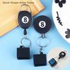 1Pc Black Retractable Rope Chalk Holder W Mounting Clip Billiard Telescoping Chalk Holder Snooker Pool Cue Chalk Holder Keychain
