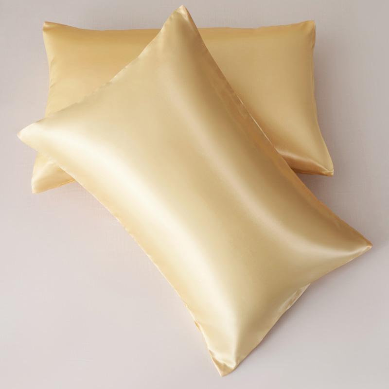 Zeby Luxury Silky Pillowcase Soft Comfortable Smooth Satin Pillow Cases High End Solid King Pillow Cover Home Queen Pillowcases