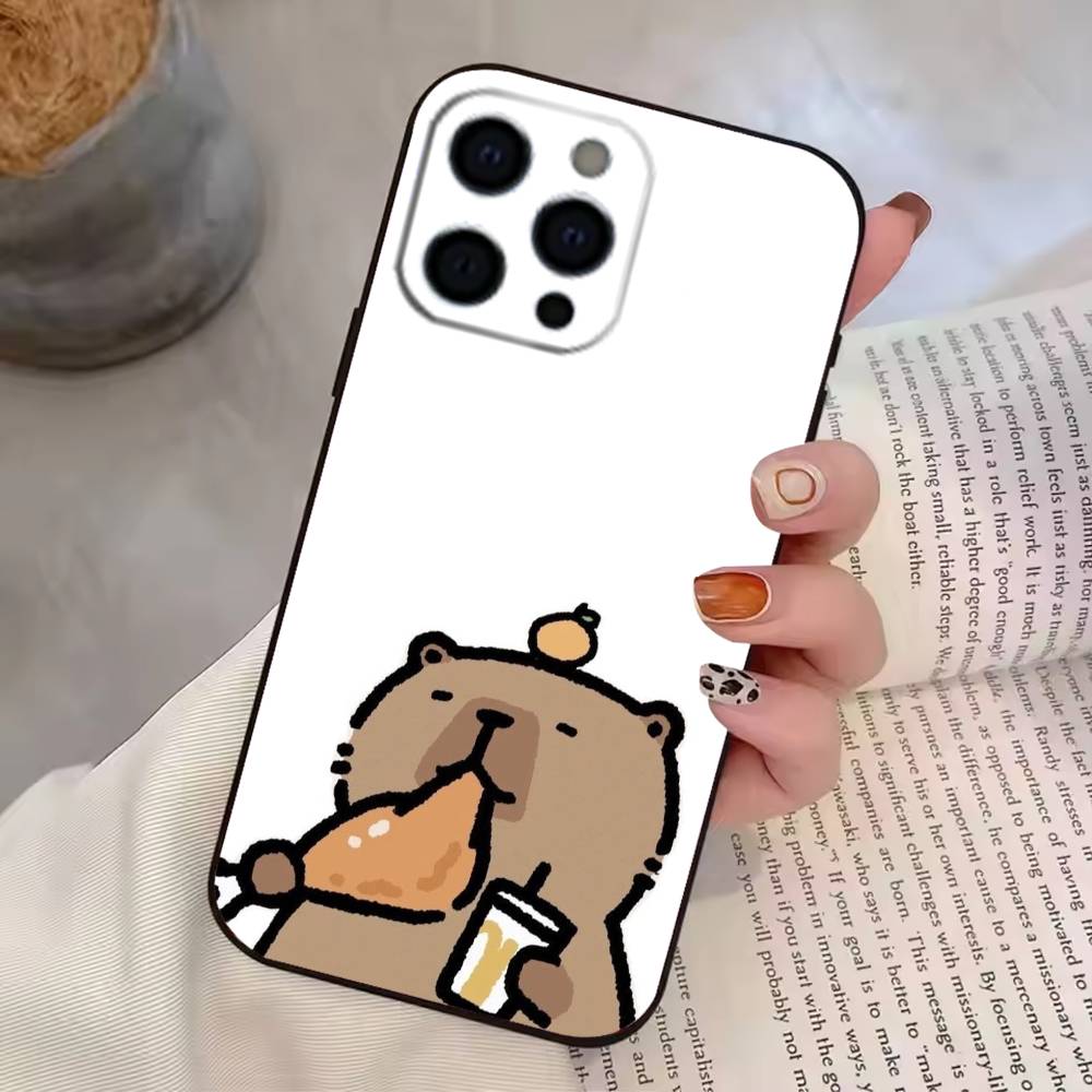 Anime Capybara P-Porpoise  Phone Case Silicone Soft For IPhone 17 16 15 14 13 12 11 X XR Plus Pro Max Plus