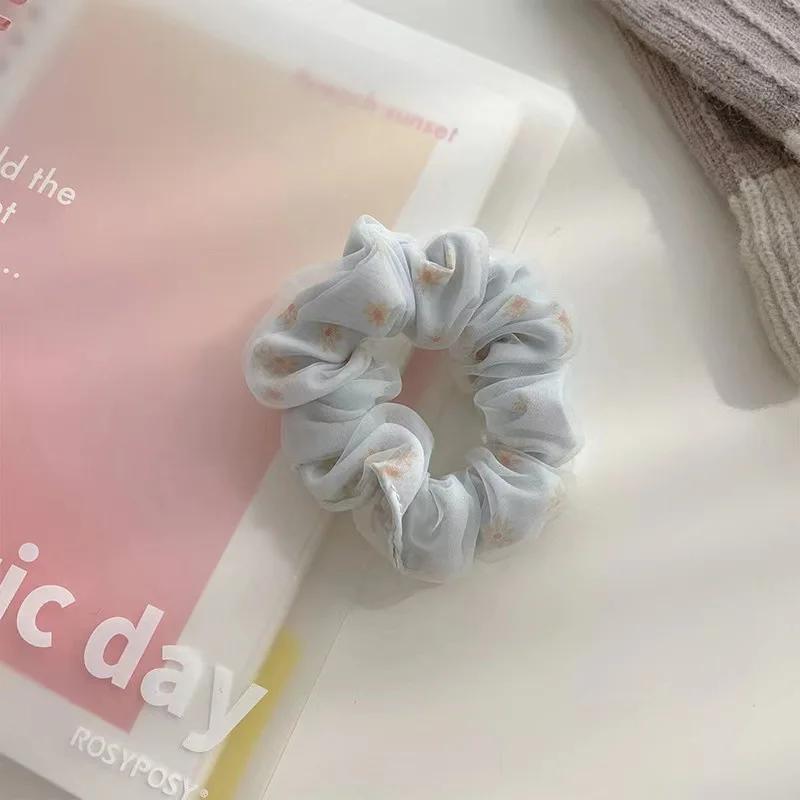 Net Gauze Texture Large Intestine Hair Band Bun Hairstyle Female Hair Tie Fashionable and Fresh Style Hair Tie Creative Headwear