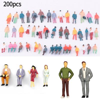 200 Piece Figures 1:87 Standing Two Seated Figures Model Building Convolute Set Passengers Train Scenery Kids Toy