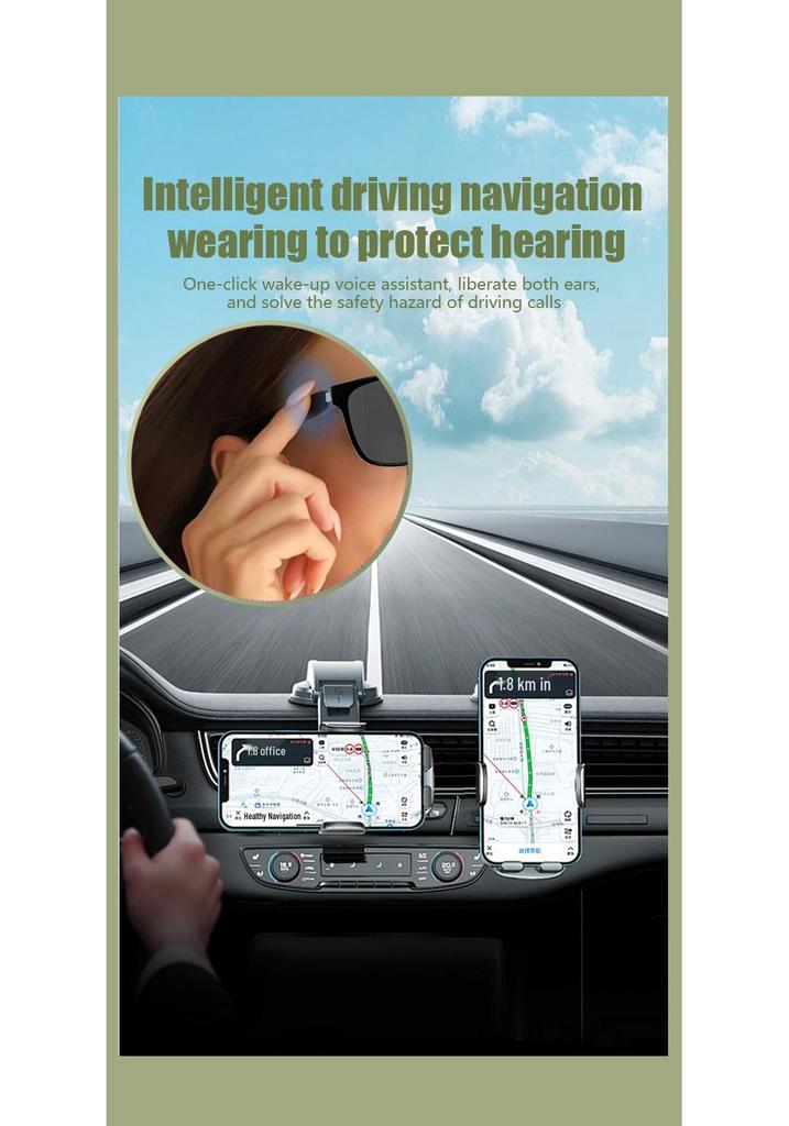 Bluetooth Smart Sunglasses with Music, Calls, Navigation, UV400 Protection, and Polarized Replaceable Lenses