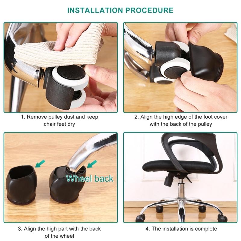 10pcs Chair Foot Covers Office Chair Rollers Fixer for Office Use Protect Floor  From Damage & Ensure Quiet  Mobilities