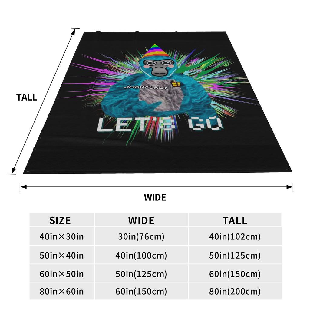 Jmancurly Gorilla Tag Blankets Soft Warm Flannel Throw Blanket Plush for Bed Living room Picnic Travel Home Sofa