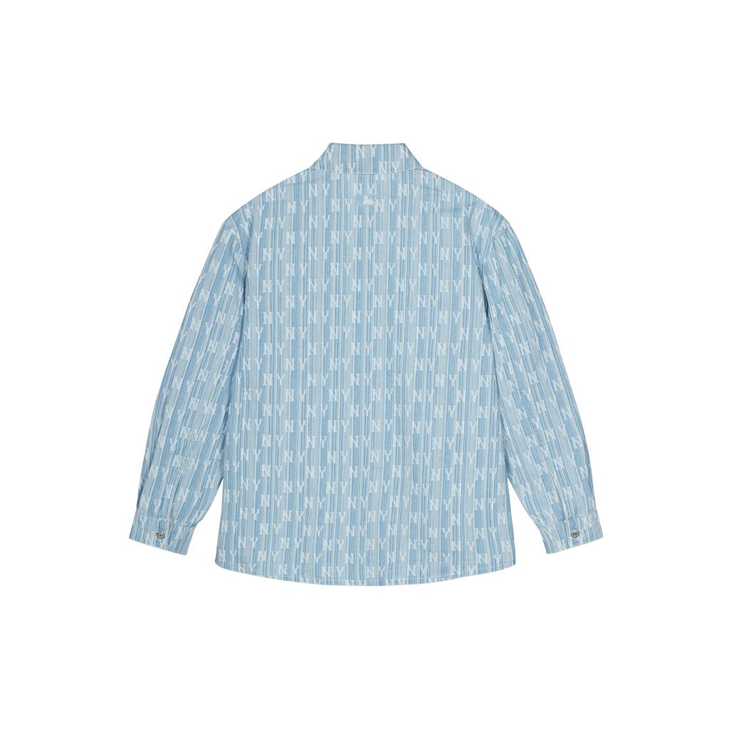 New MLB New York Yankees SS24 Denim Jacket Spring Fall Unisex Light Blue 3ADRM0341-50BLL