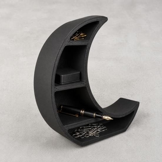 Crescent Moon Shape Storage Rack Faux Crystal Natural Stone Display Rack