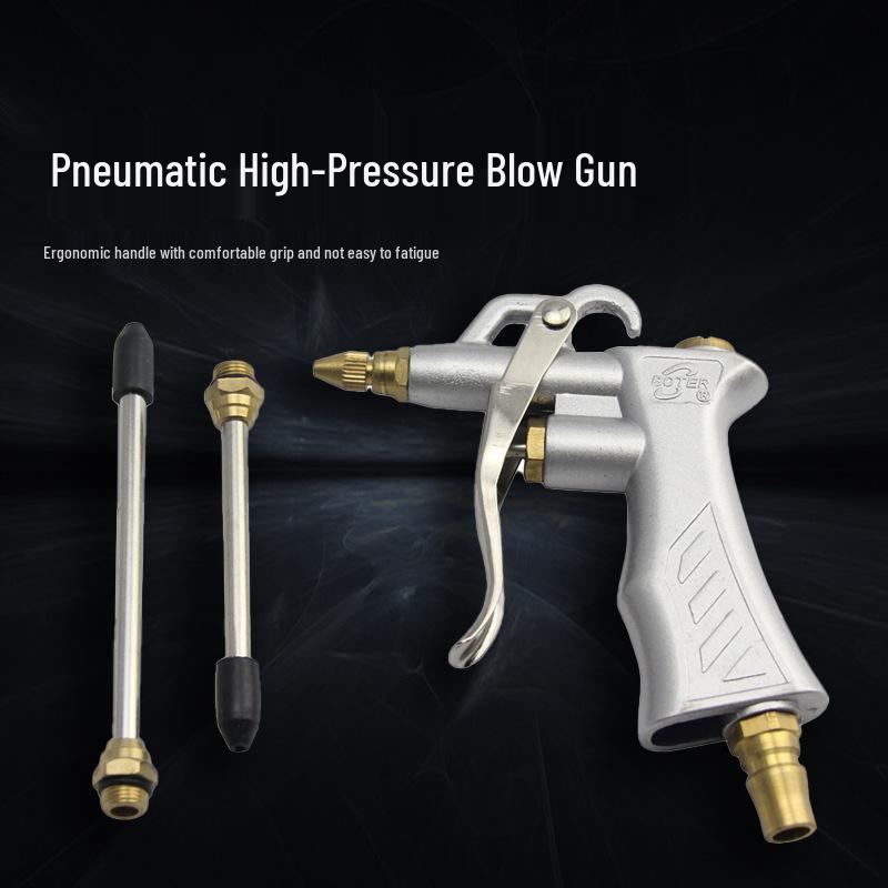 Pneumatic Blow Gun BT-168, Aluminum Alloy High Pressure Dust Removal Tool with Copper Nozzle.