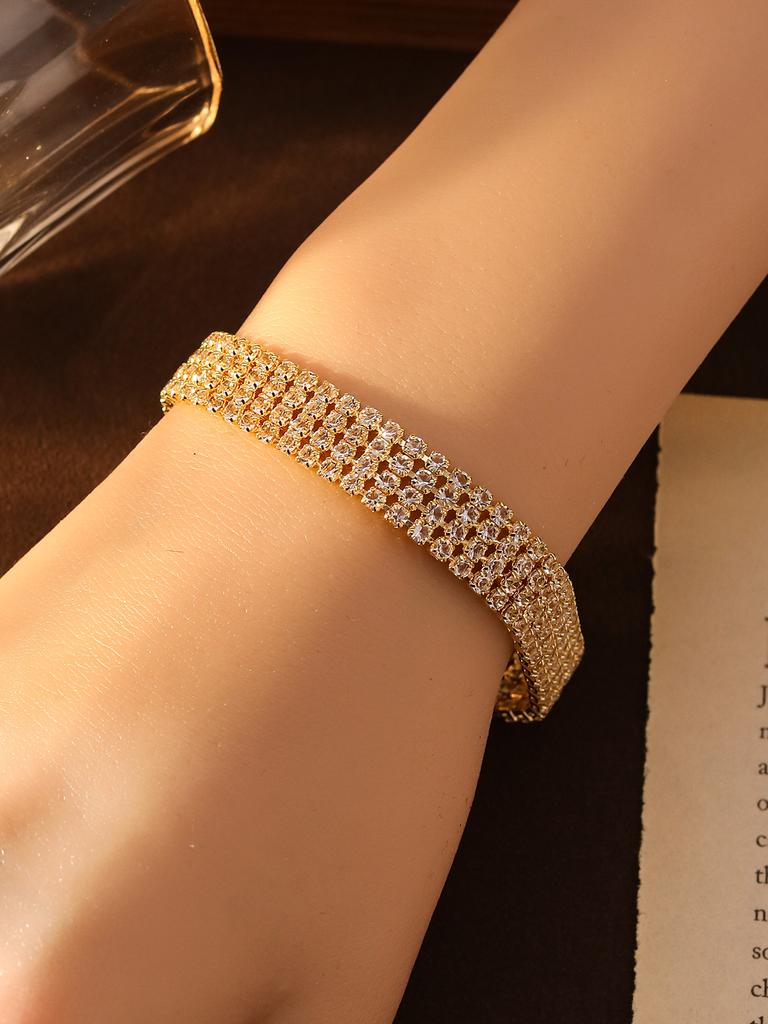 Fresh And Sweet Bracelet Full Of Diamonds, Luxury Atmospheric Bracelet, Women'S Temperament Versatile Bracelet