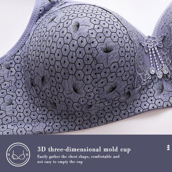 Women Bra Lace Seamless Wide Elastic Strap Solid Color Shockproof Push-up Anti-snagging Mesh Wireless Seamless Yoga Daily Bra