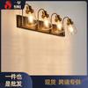 Europe Vintage Bronze Wall Light   Glass Shade Bedroom Bathroom Toilet Makeup Mirror Front Lamp E14 Bulb Replacable