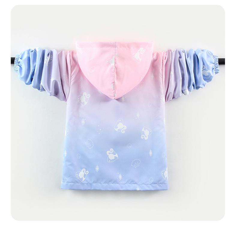 2025 Korean Style Gradient Windbreaker Jacket for Girls, Medium Size - Casual Outerwear In Stock