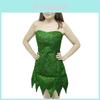 Fairy Tinker Bell Cosplay Dress Green Pixie Costume For Adults With Cute Design And Cotton Blend Fabric